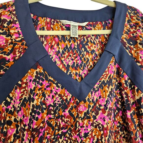 DVF Diane Von Furstenberg Womens Darcey Silk Blouse Size 2 Quiet Luxury Designer - Picture 2 of 8